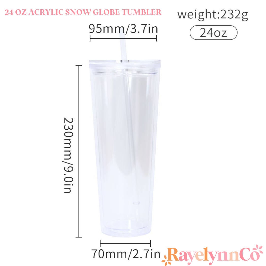 ACRYLIC 24 OZ SNOW GLOBE