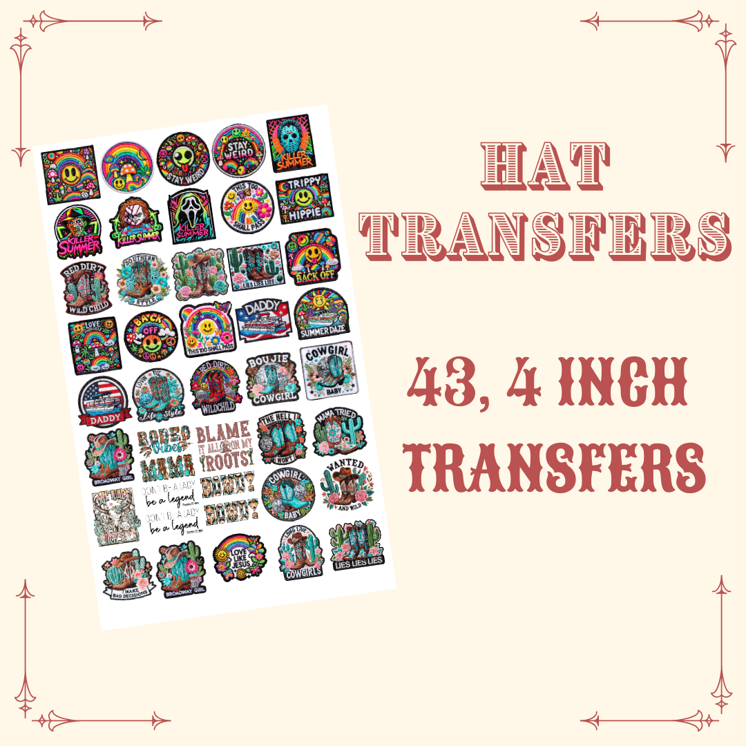 UVDTF HAT PREMADE GANG SHEET 22X36