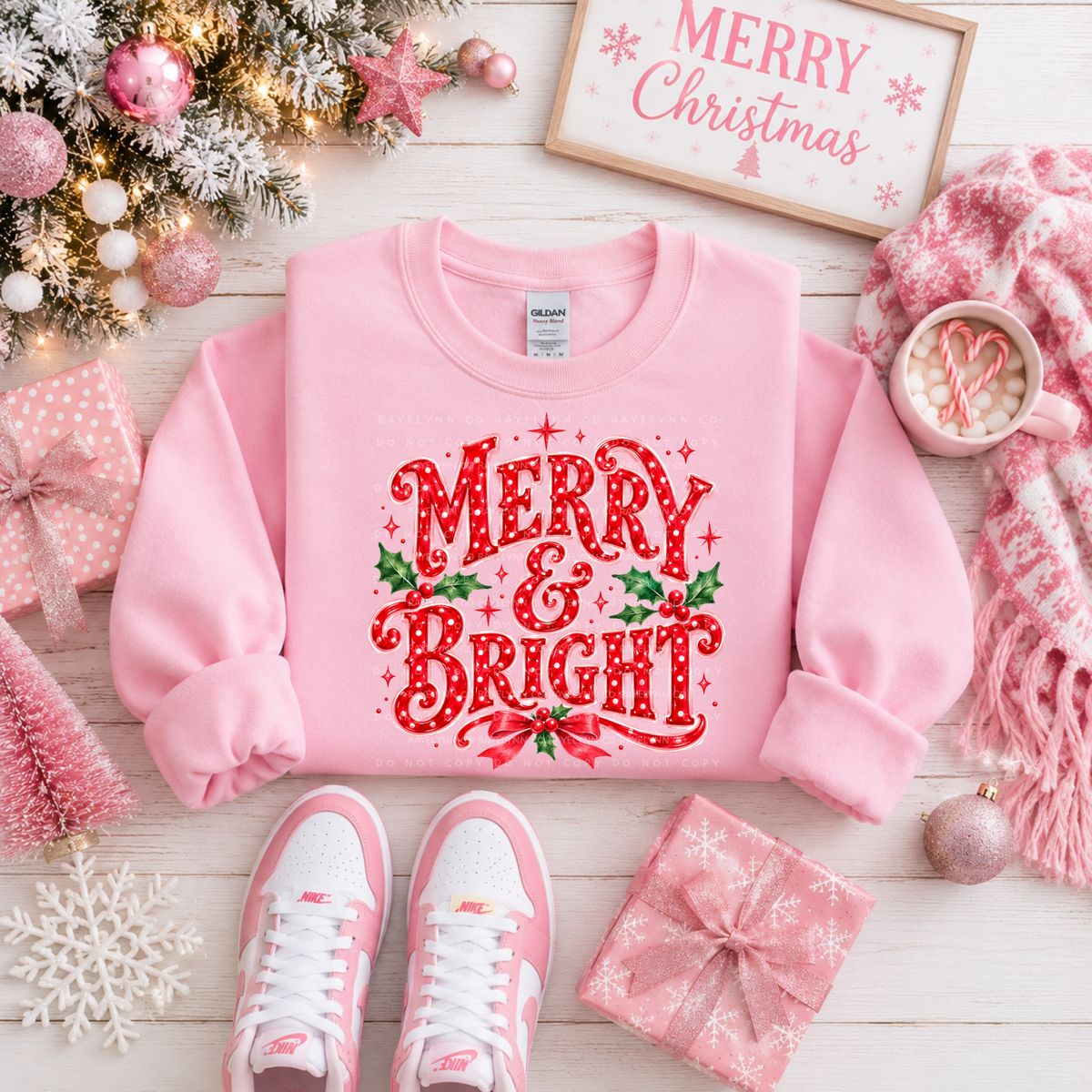 MERRY AND BRIGHT -DTF TRANSFER
