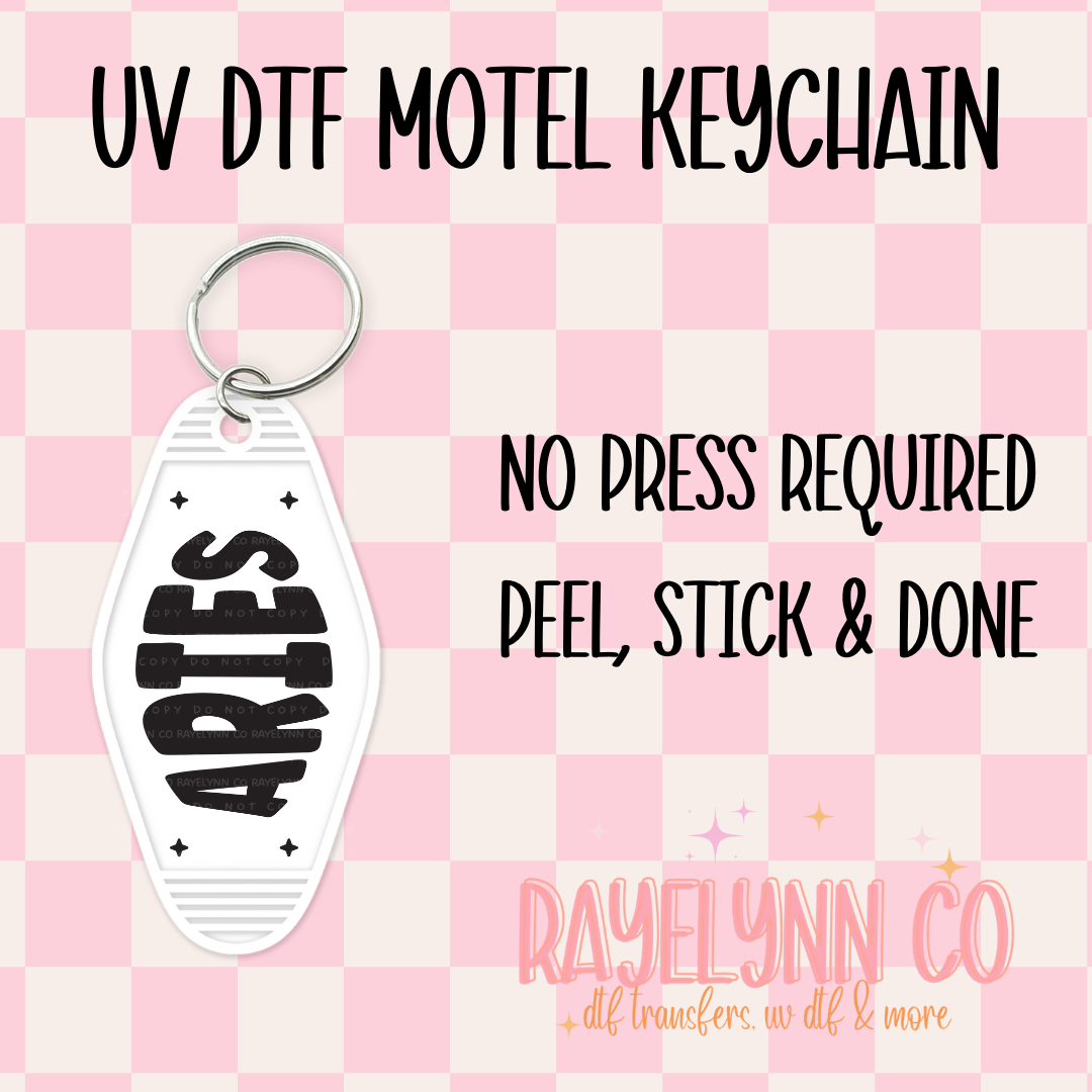 ARIES- UV DTF MOTEL KEYCHAIN
