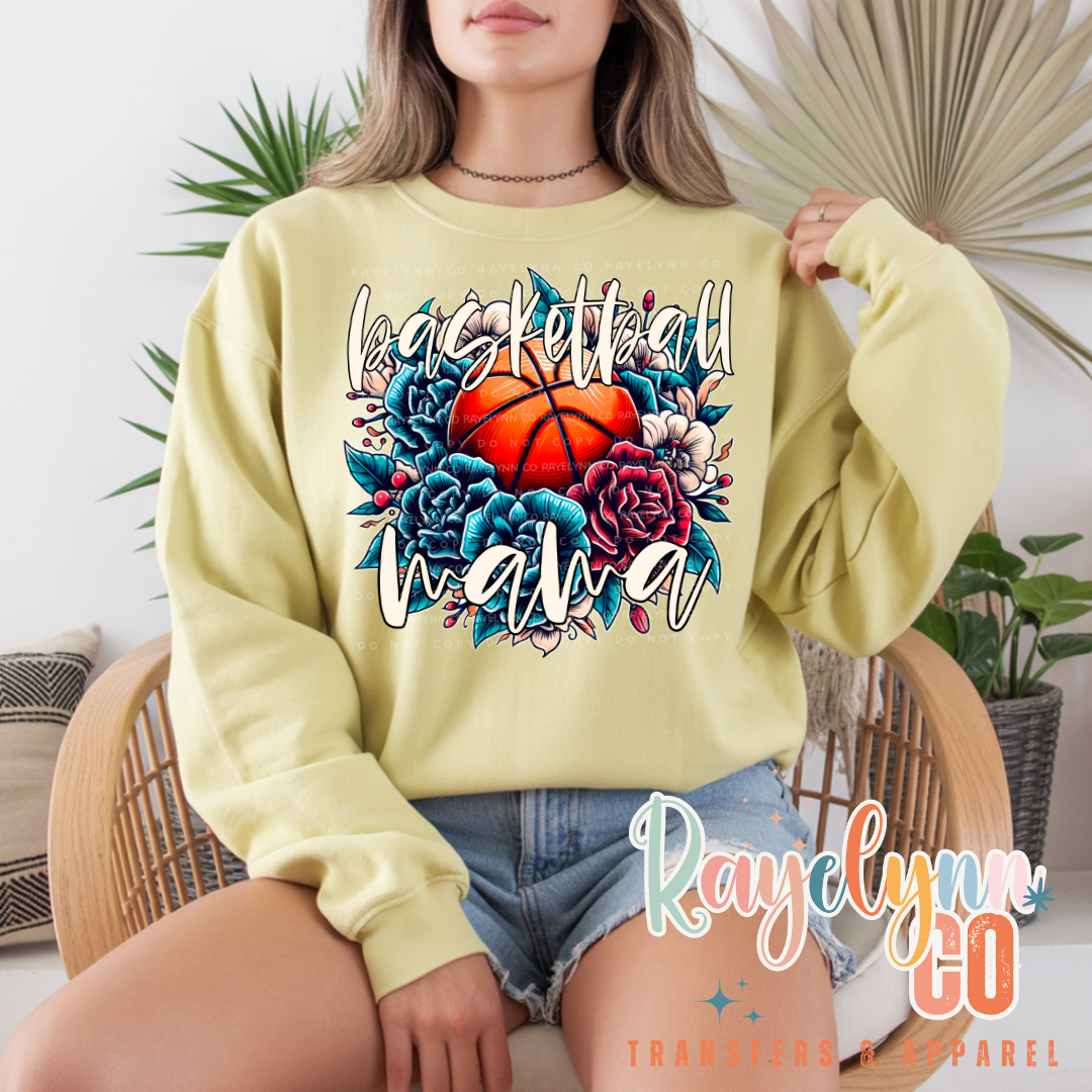 BASEBALL MAMA FLOWER- DTF TRANSFER