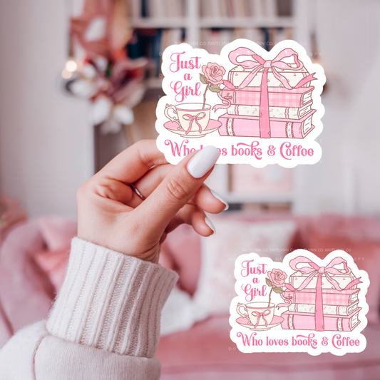 BOOKS & COFFEE- DYE CUT STICKER