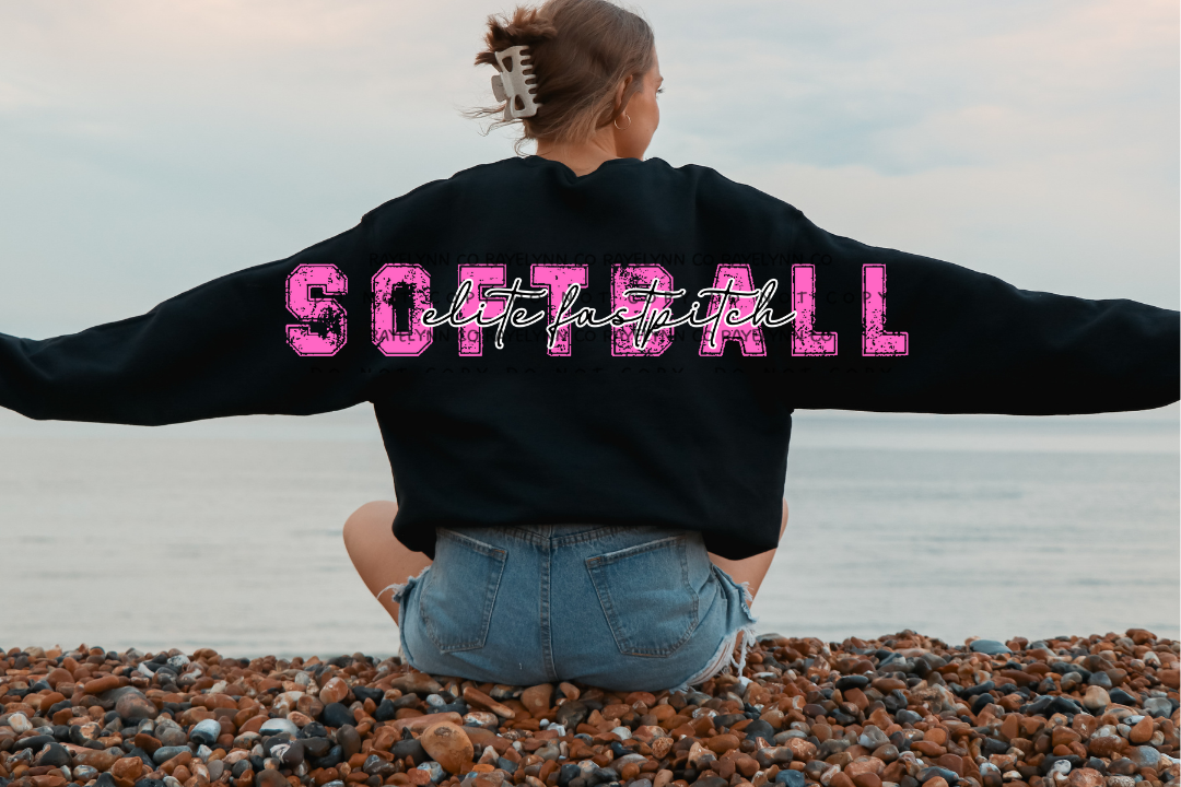 PINK SOFTBALL- DTF TRANSFER