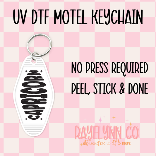 CAPRICORN- UV DTF MOTEL KEYCHAIN