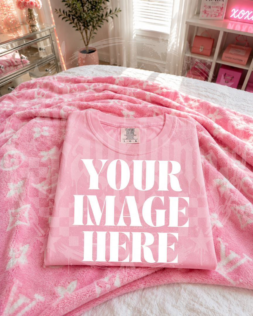 COMFORT COLOR PINK FLATLAY BLANK MOCK UP- DIGITAL DOWNLOAD