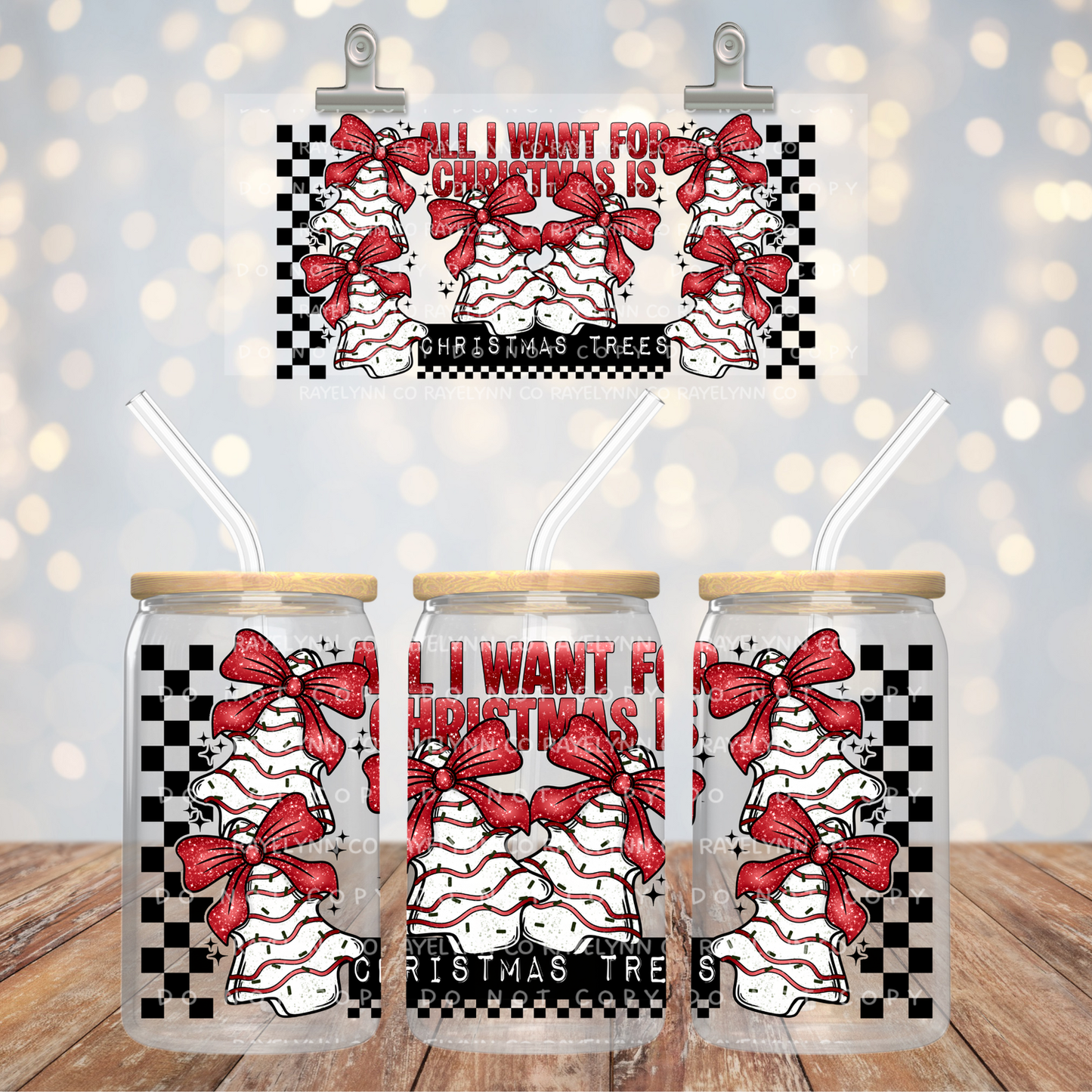 CHRISTMAS BOW- UV DTF WRAP