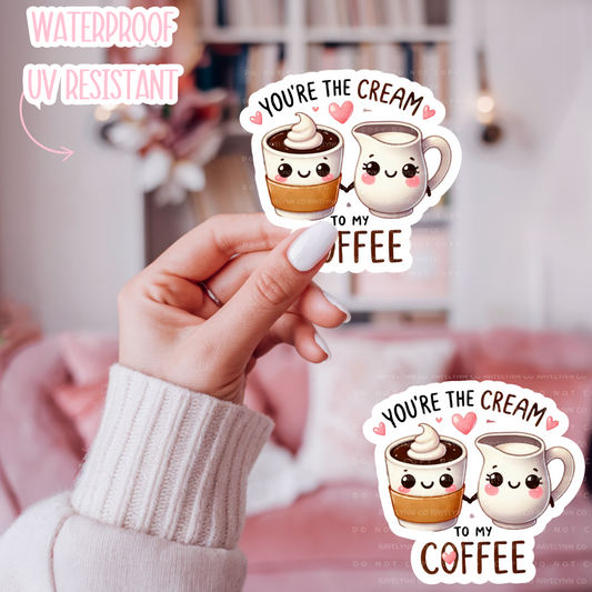 COFFEE & CREAMER- DYE CUT STICKER