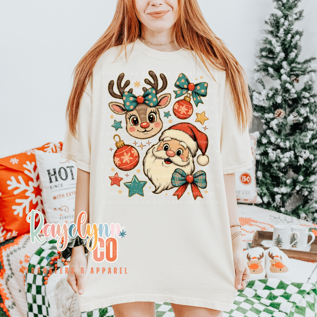 DEER & SANTA COLLAGE- DTF TRANSFER