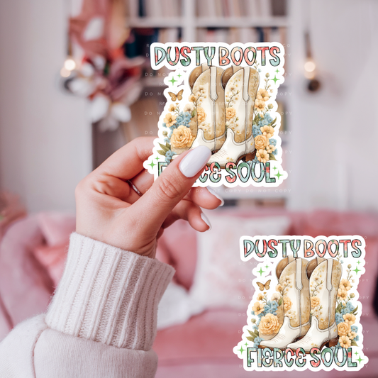 DUSTY BOOTS- DYE CUT STICKER