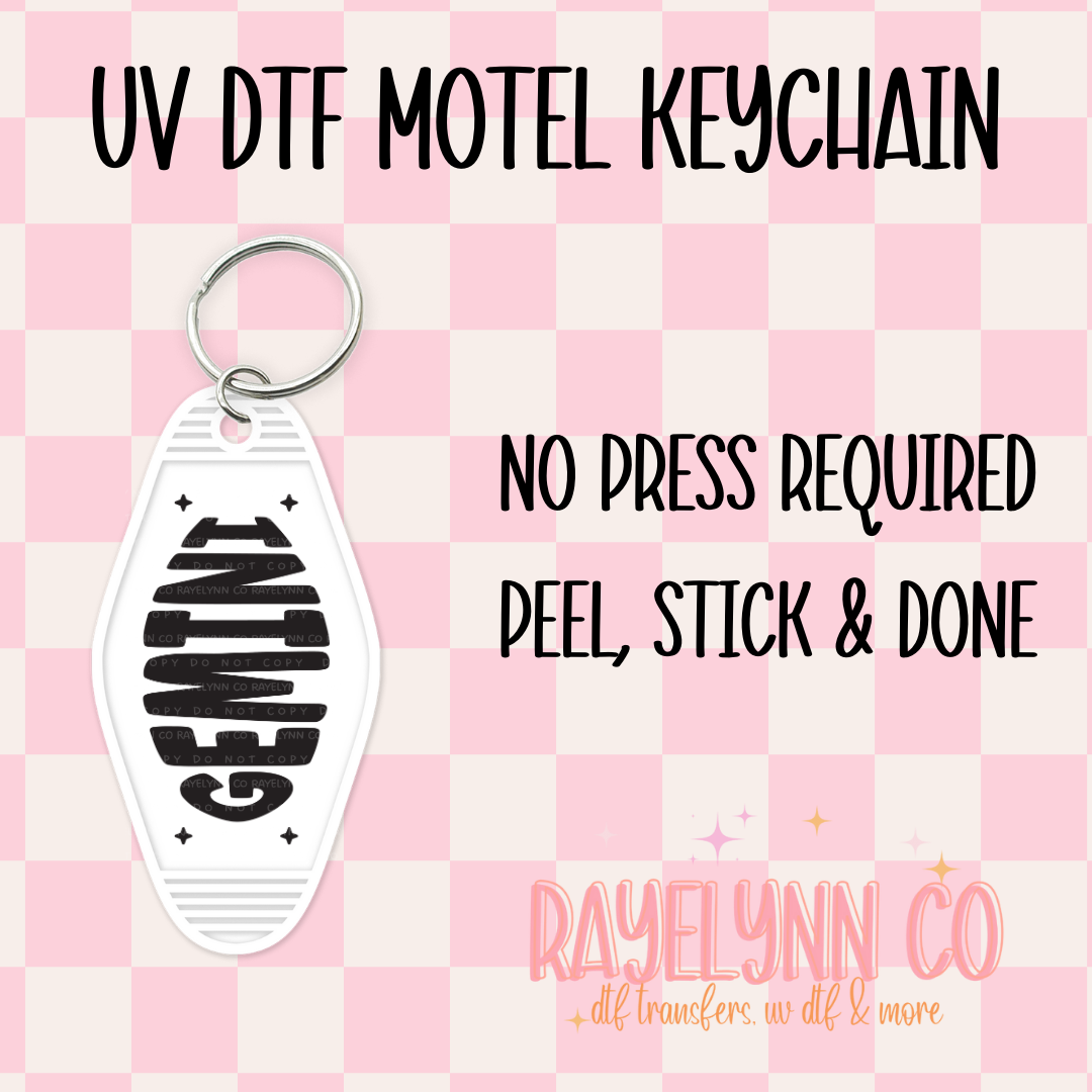 GEMINI- UV DTF MOTEL KEYCHAIN