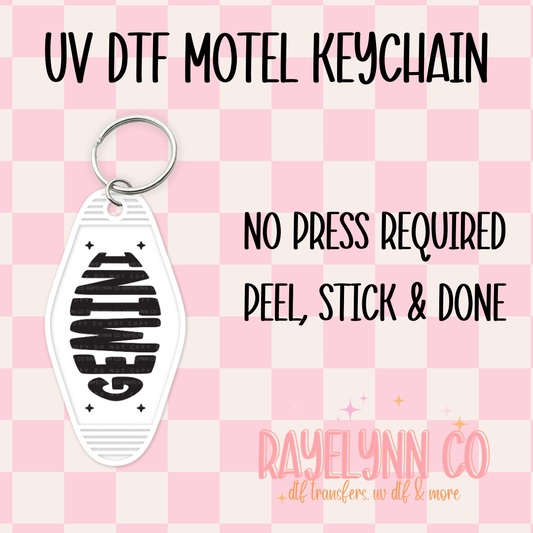 GEMINI- UV DTF MOTEL KEYCHAIN