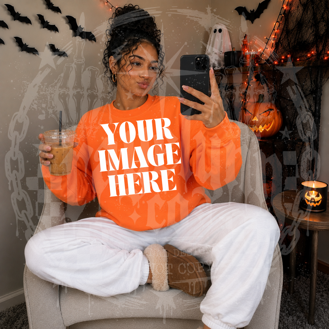 GILDAN ORANGE BLANK MOCKUP- DIGITAL DOWNLOAD