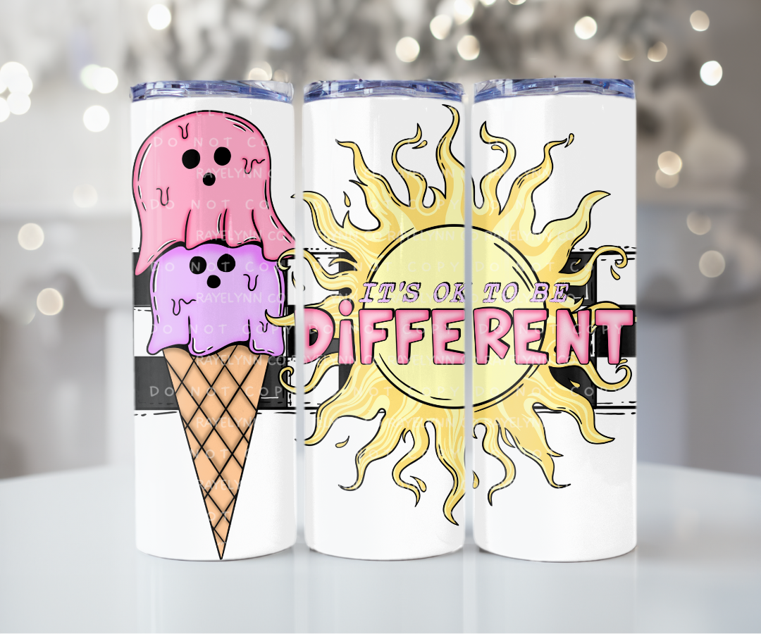 IT'S OK TO BE DIFFERENT- 20 OZUV DTF WRAP