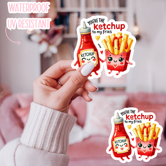 KETCHUP & FRIES- DYE CUT STICKER