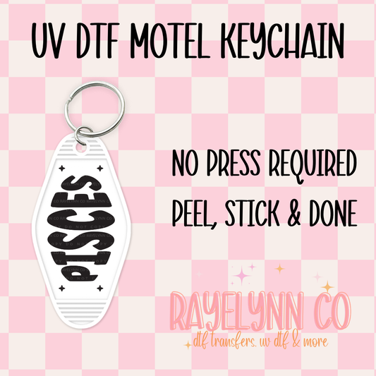 PISCES- UV DTF MOTEL KEYCHAIN