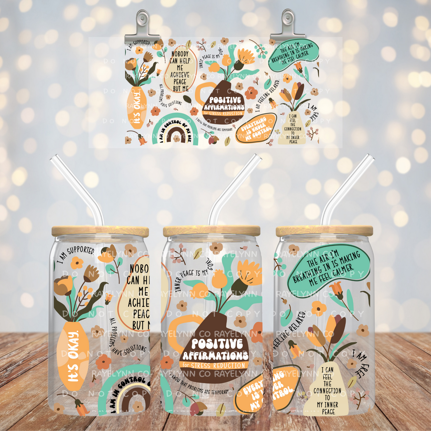 POSITIVE AFFIRMATIONS- UV DTF WRAP