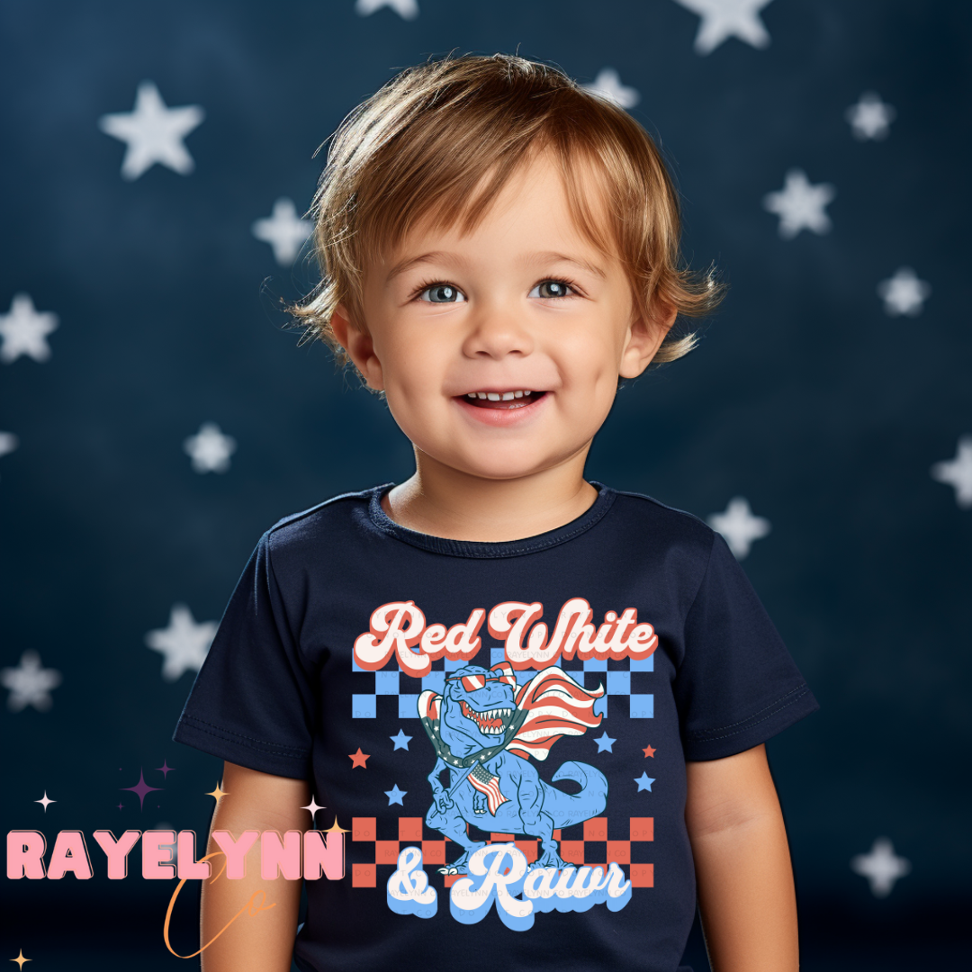 RED, WHITE, RAWR- DTF