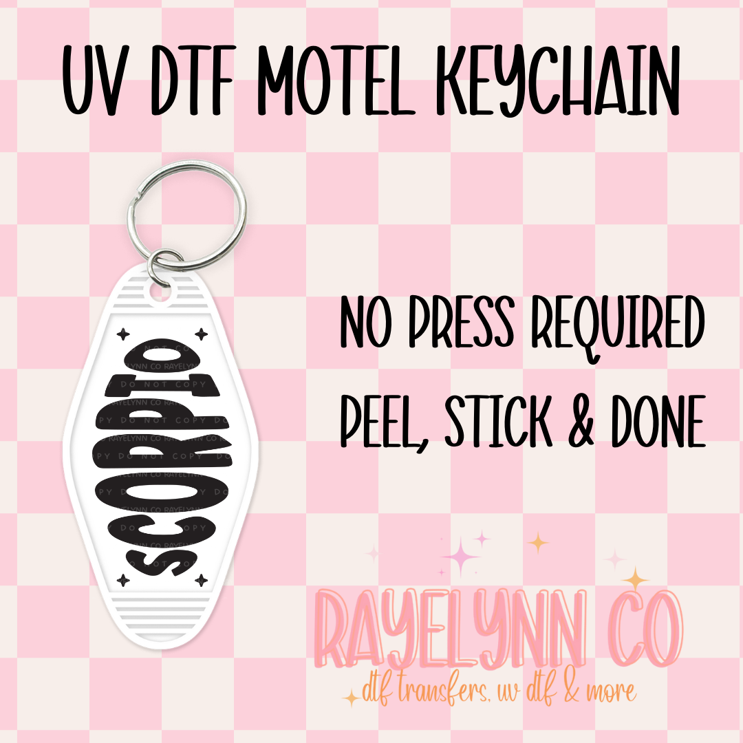 SCORPIO- UV DTF MOTEL KEYCHAIN