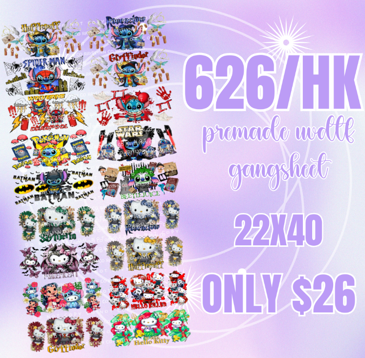 16OZ UVDTF PREMADE 22X40 GANGSHEET