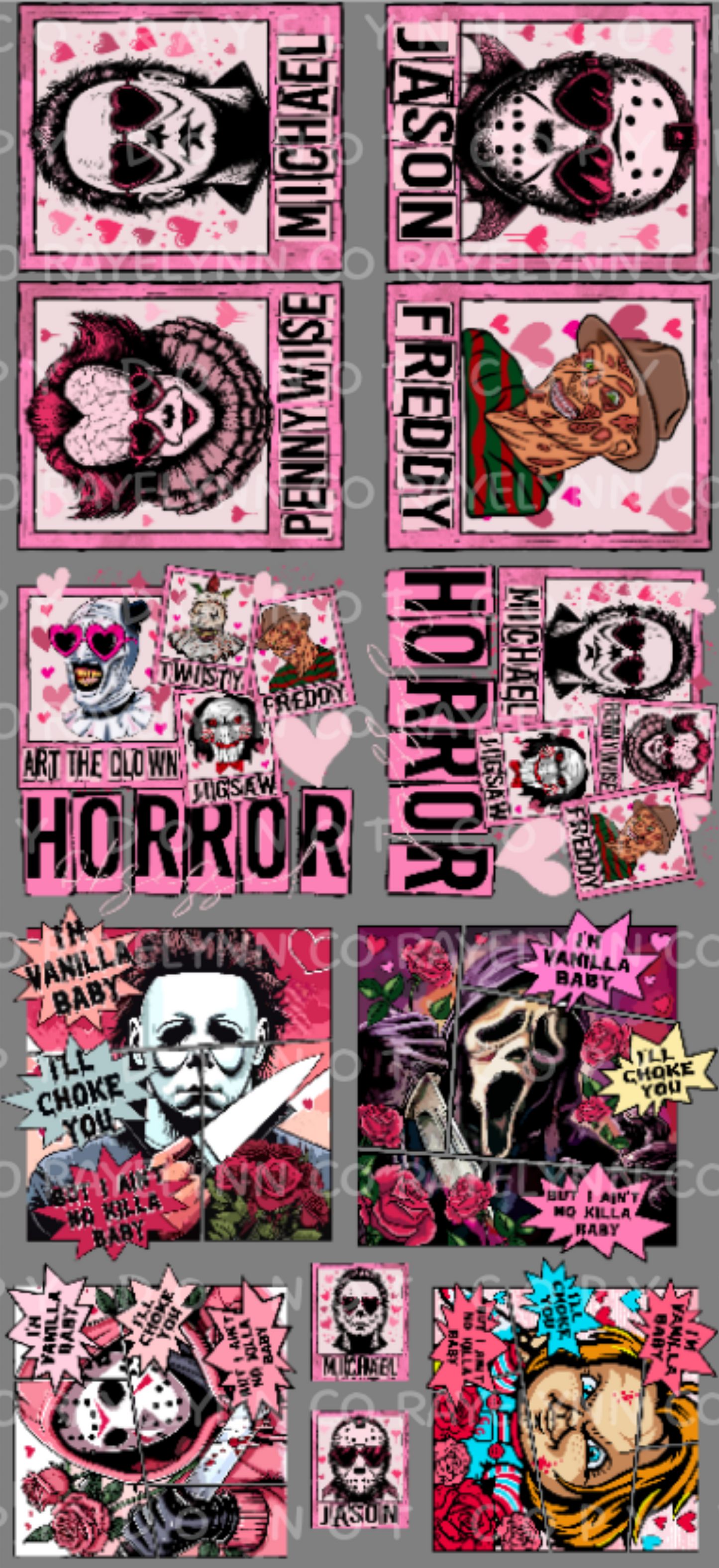 HORRORRRR- PREMADE GANG SHEET