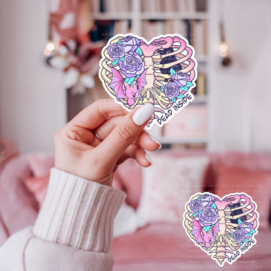 DEAD INSIDE- HOLOGRAPHIC DYE CUT STICKER