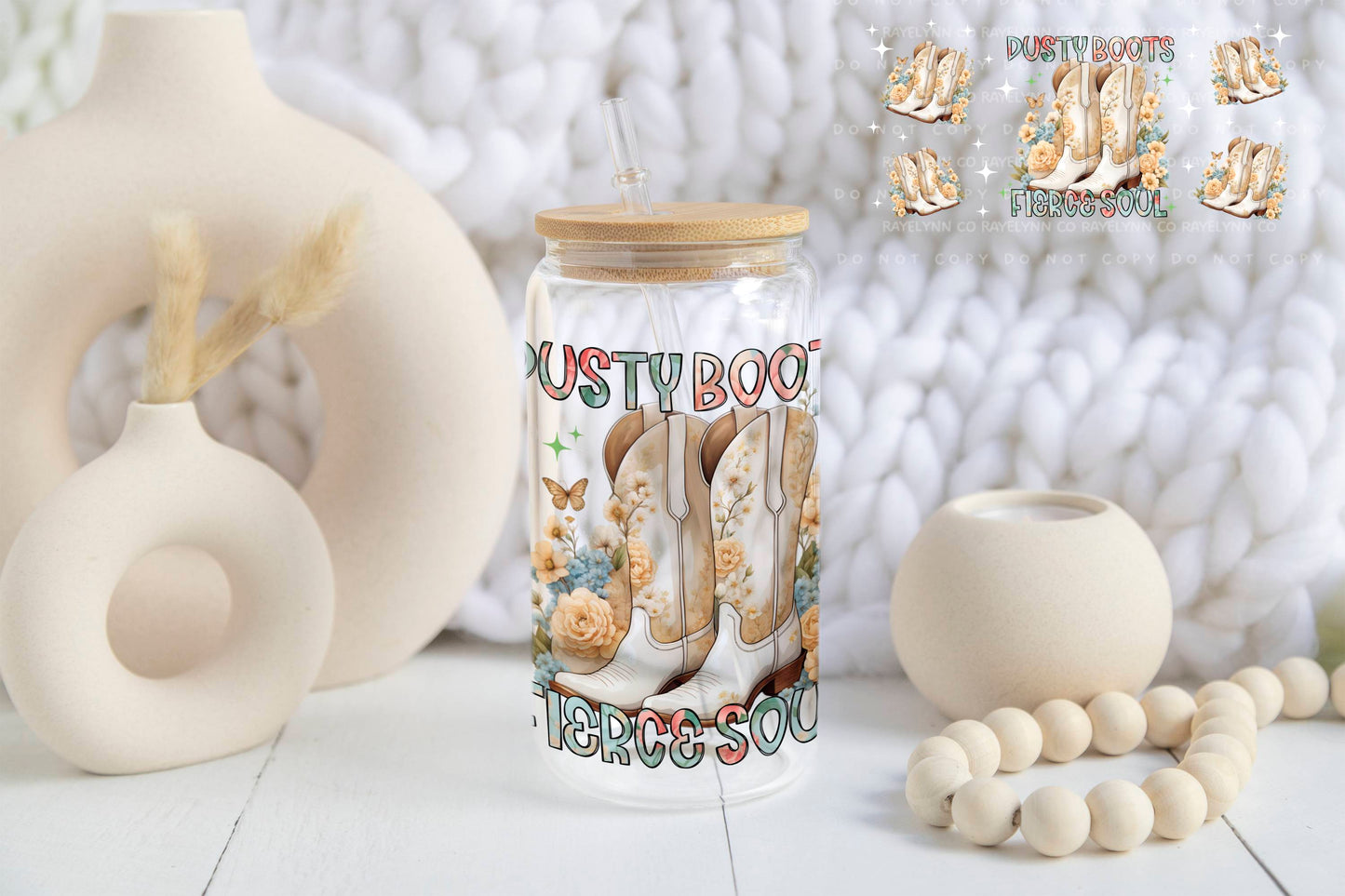 DUSTY BOOTS- UV DTF WRAP