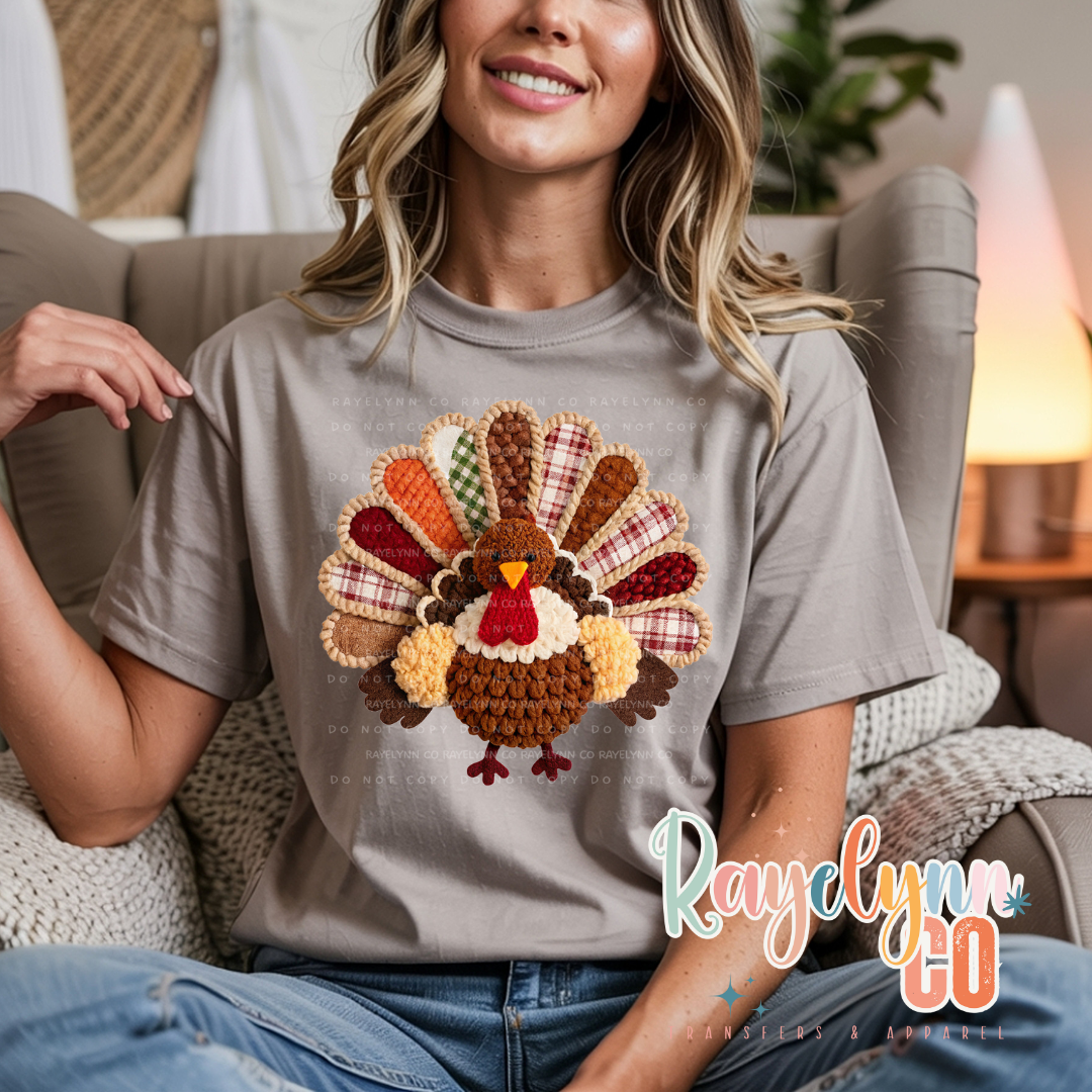 FAUX CROCHET TURKEY- DTF TRANSFER