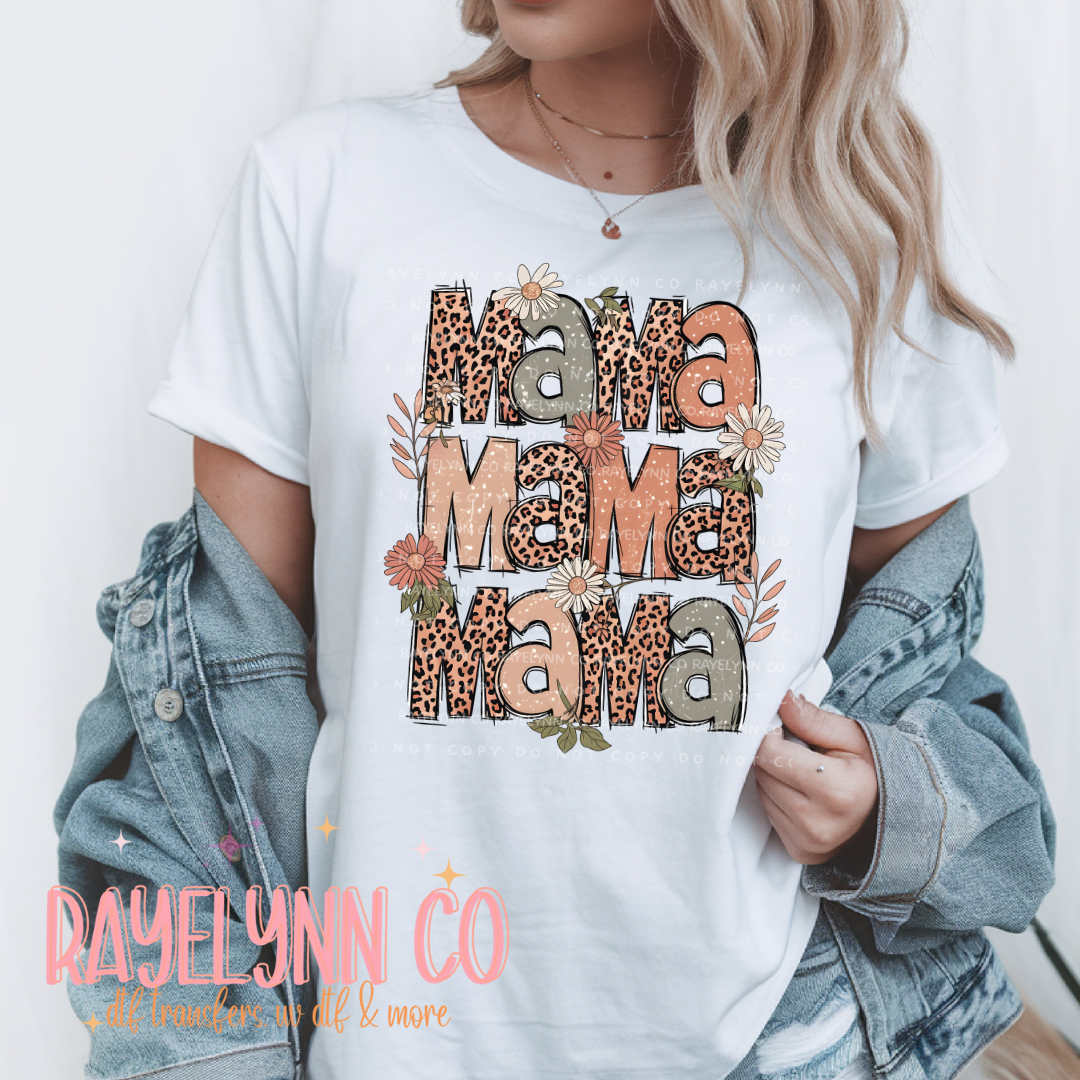 MAMA FLOWER STACKED- DTF