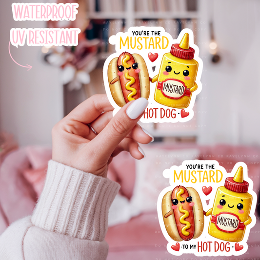 MUSTARD & HOTDOG- DYE CUT STICKER