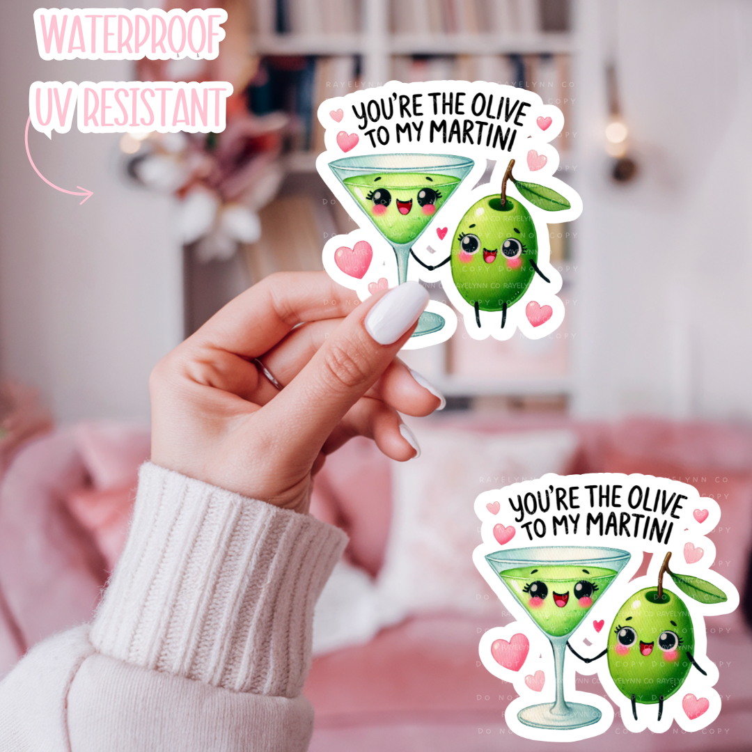 OLIVE MARTINI- DYE CUT STICKER