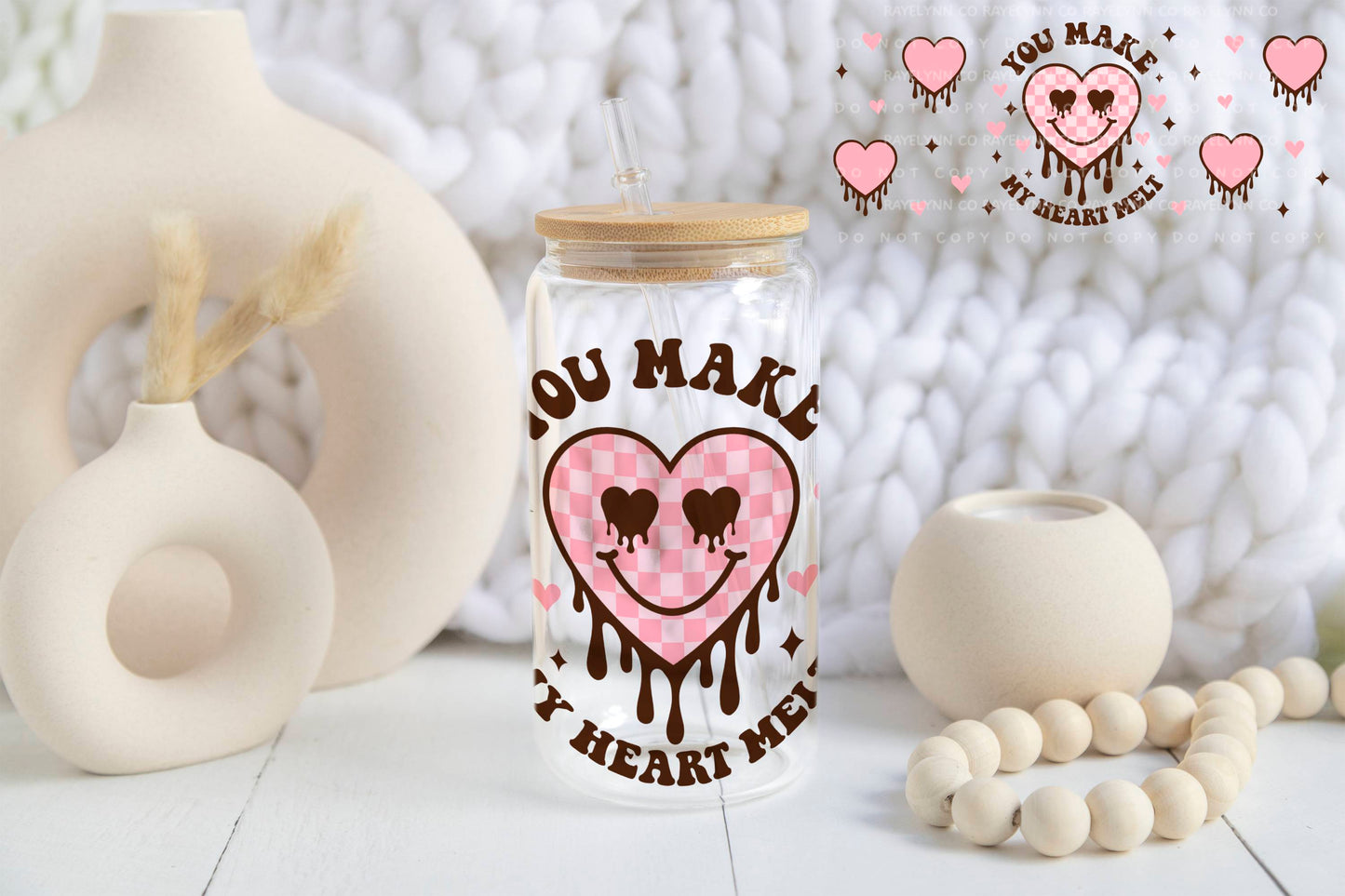 LOVE MAKES YOUR HEART MELT- UV DTF WRAP