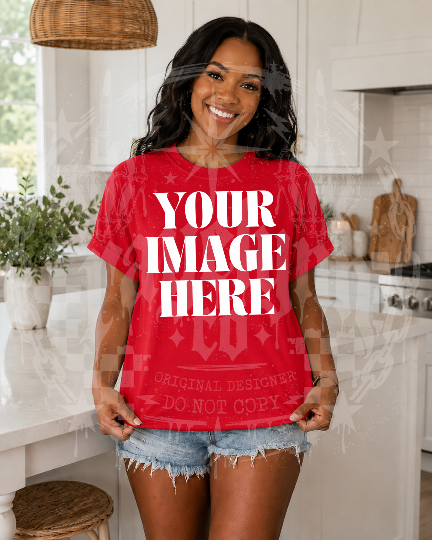 GILDAN RED BLANK MOCK UP- DIGITAL DOWNLOAD