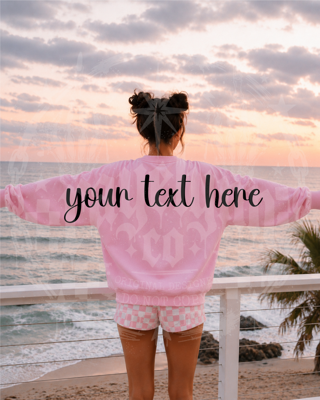 GILDAN PINK CREWNECK BLANK MOCKUP- DIGITAL DOWNLOAD