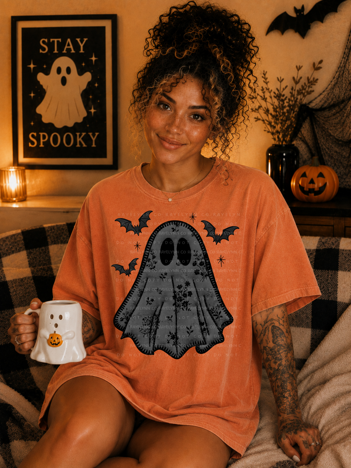 BLACK LACE GHOST -DTF TRANSFER