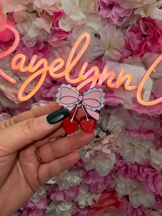 CHERRIES- 3D STRAW TOPPERS