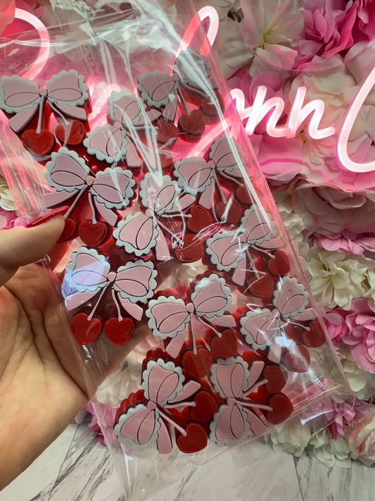 CHERRIES- 3D STRAW TOPPERS