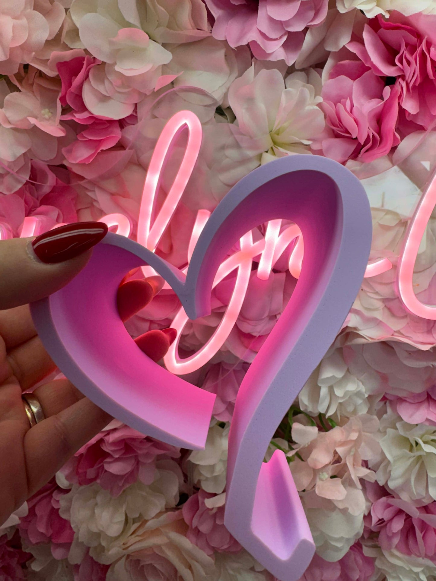 HEART PHONE HOLDER (LAVENDER)-3D PRINTED