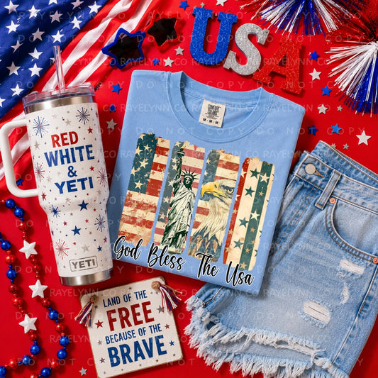 GOD BLESS THE USA- DTF TRANSFER