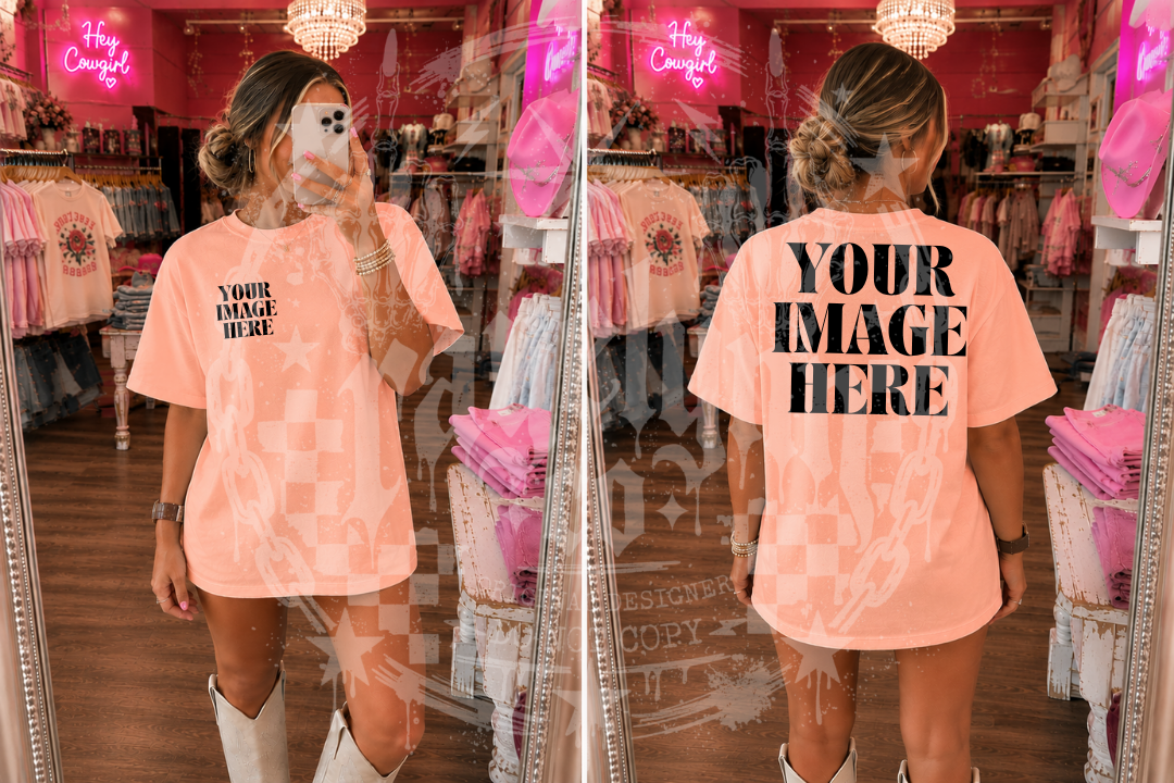 BELLA + CANVAS PEACH BLANK MOCKUP- DIGITAL DOWNLOAD