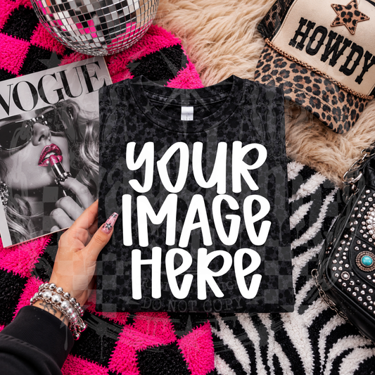 LAT 6901 UNISEX BLACK LEOPARD BLANK MOCKUP- DIGITAL DOWNLOAD