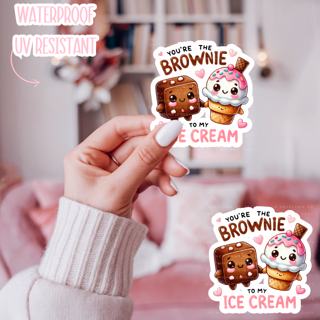 BROWNIE & ICE CREAM- DIE CUT STICKER