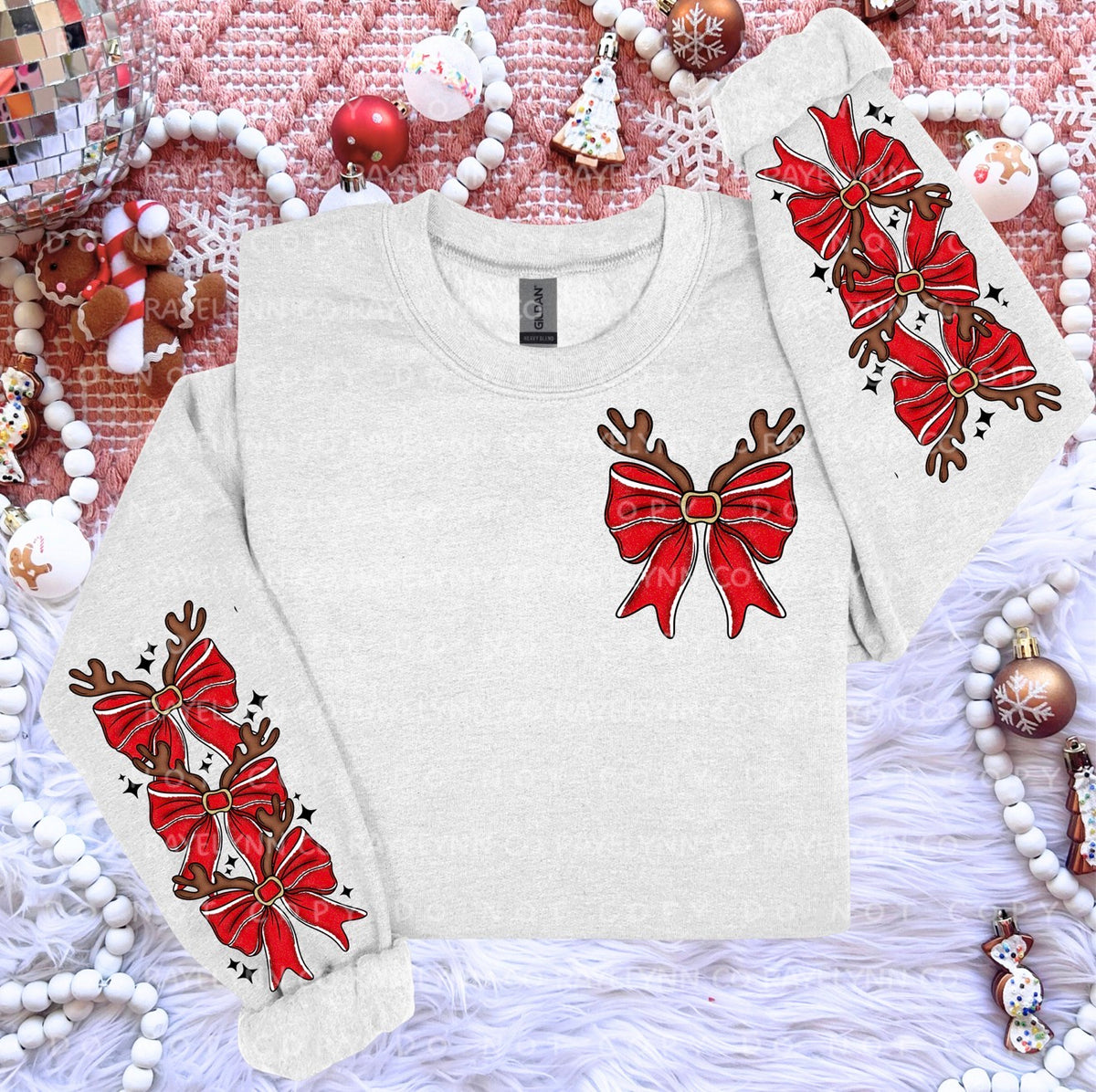 REINDEER BOW (BUNDLE W/1 SLEEVE)- DTF