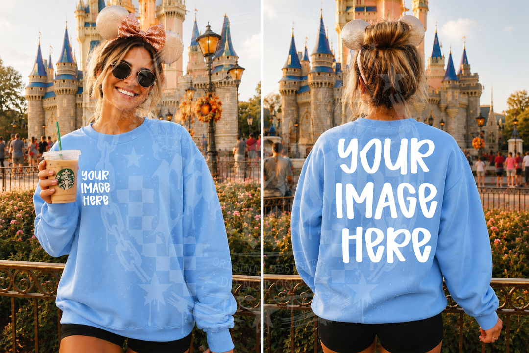 GILDAN CAROLINA BLUE BLANK MOCKUP- DIGITAL DOWNLOAD