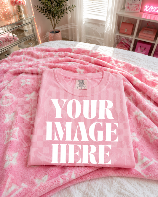 COMFORT COLOR PINK FLATLAY BLANK MOCK UP- DIGITAL DOWNLOAD