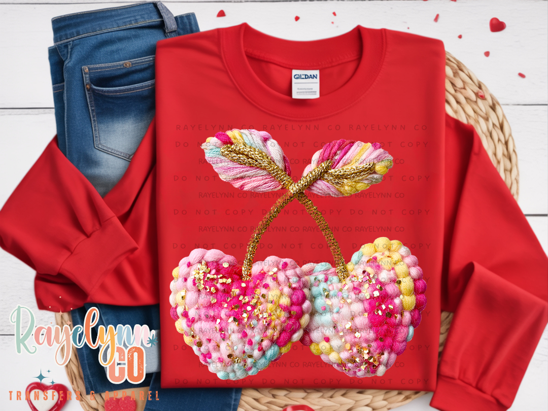 FAUX CHERRIES CROCHET- DTF TRANSFER