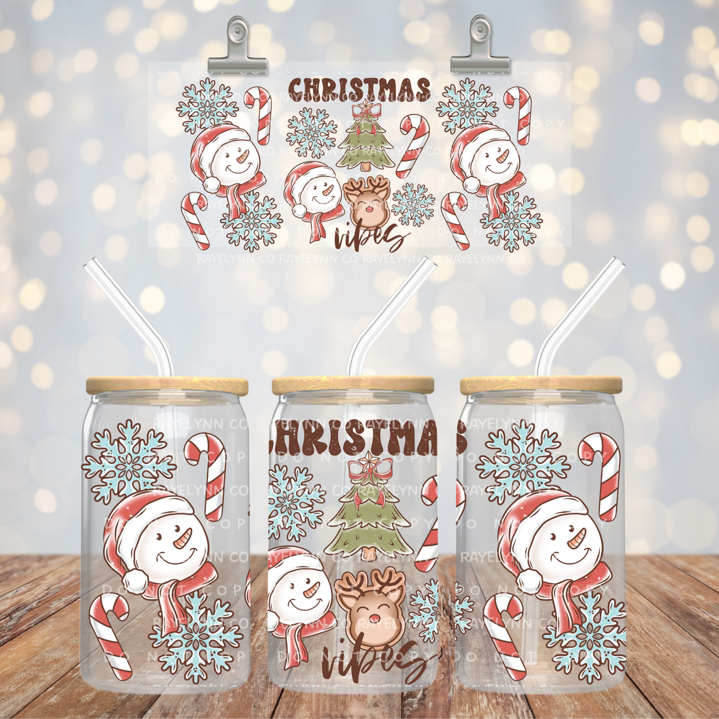 CHRISTMAS VIBES - UV DTF WRAP