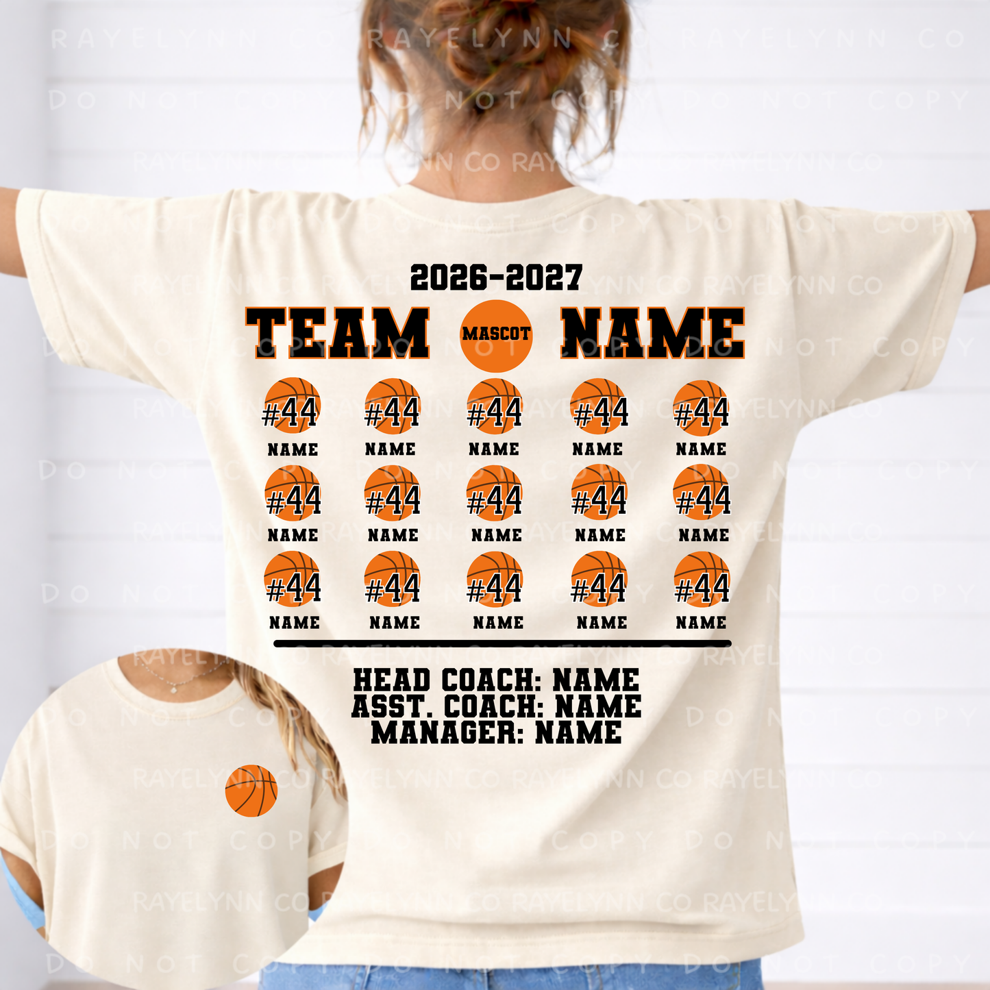 BASKETBALL TEAM (CUSTOM NUMBERS/NAMES)- DTF TRANSFER