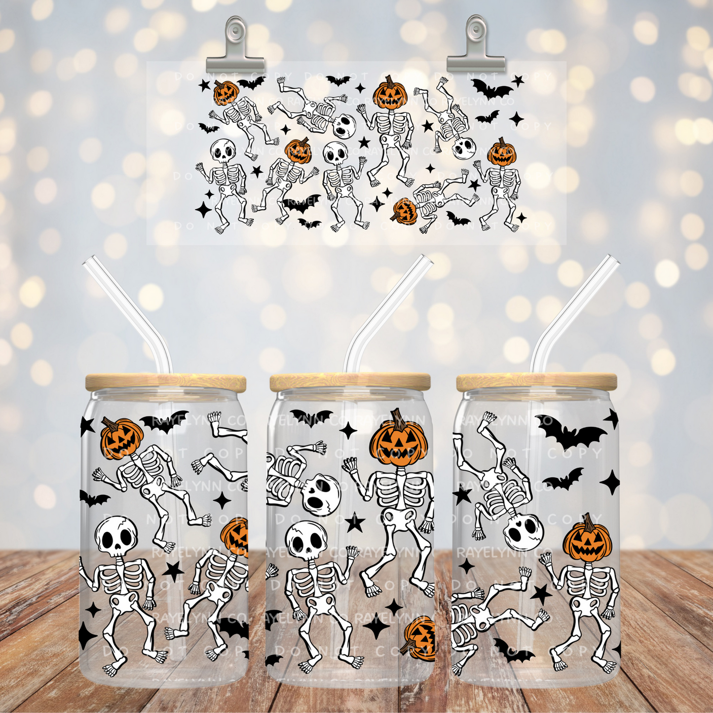 DANCING SKELLY- UV DTF WRAP
