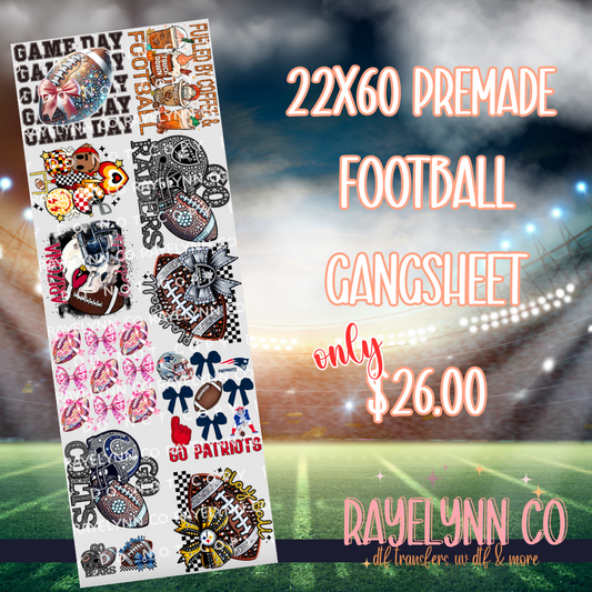 FOOTBALL #1 PREMADE 22X60 GANGSHEET