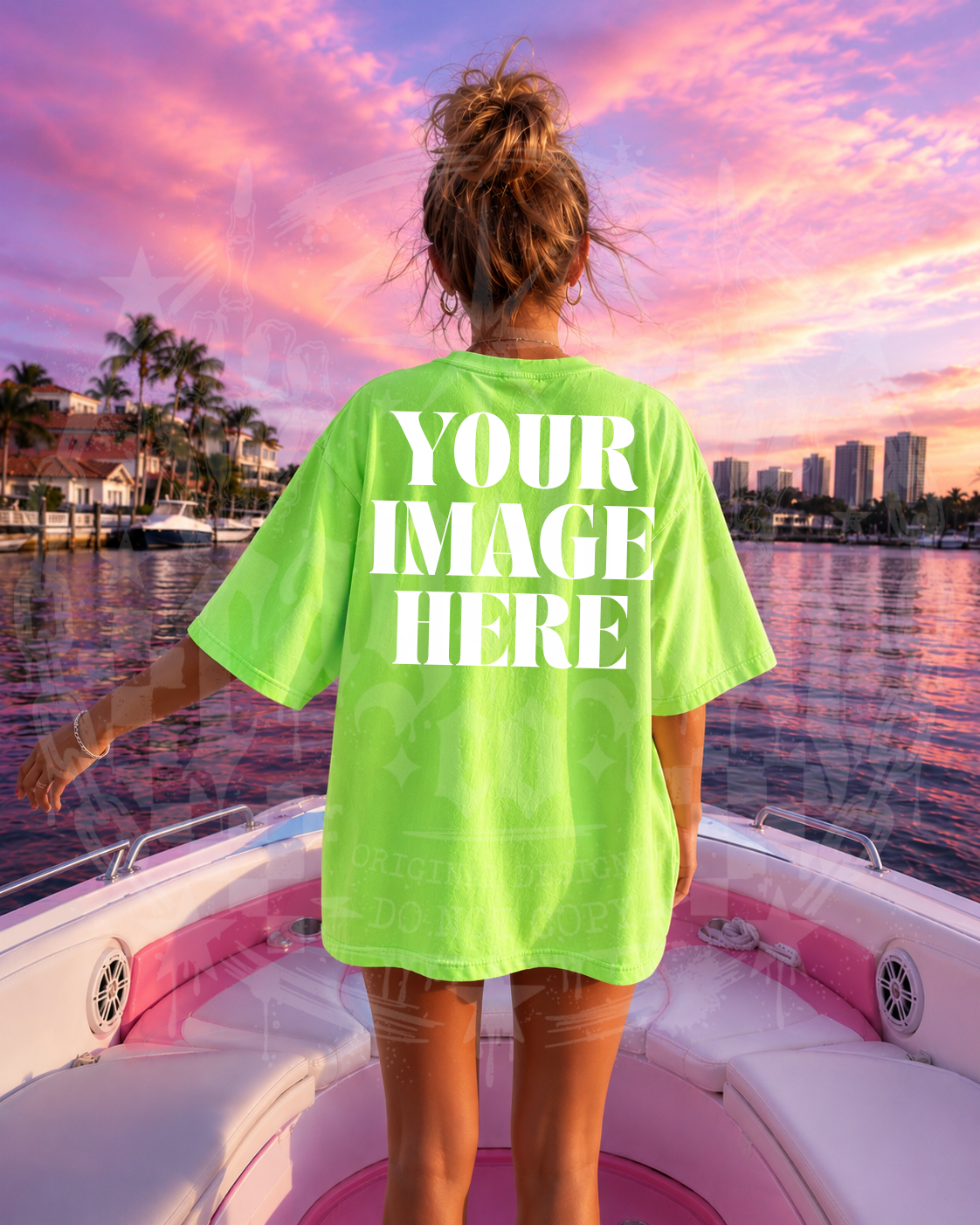 GILDAN NEON GREEN BLANK MOCKUP- DIGITAL DOWNLOAD